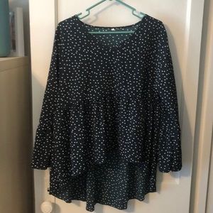 Polka dot green shirt. Size Large